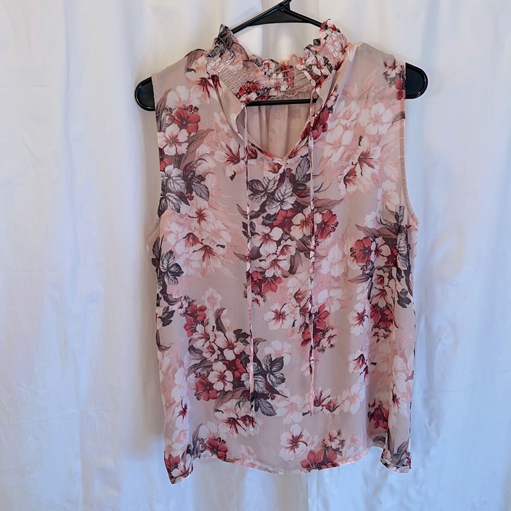 Vince Camuto sheer floral blouse